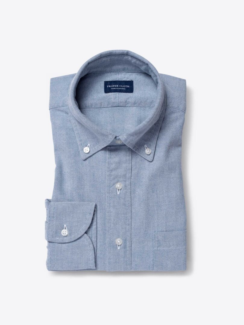 Albiate Washed Light Indigo Oxford Cloth 