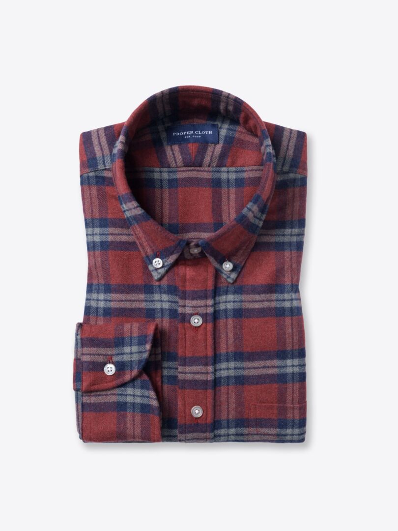 Teton Scarlet and Navy Plaid Flannel 