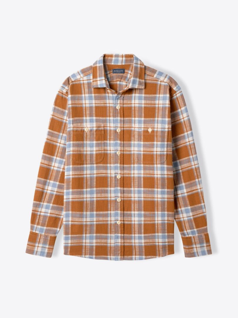 Jackson Washed Rust and Blue Country Plaid 