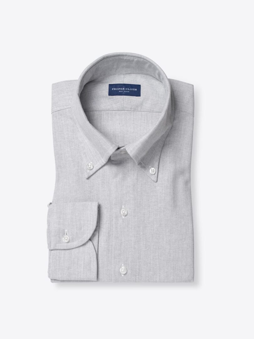 Canclini Light Grey Recycled Cotton Chambray 