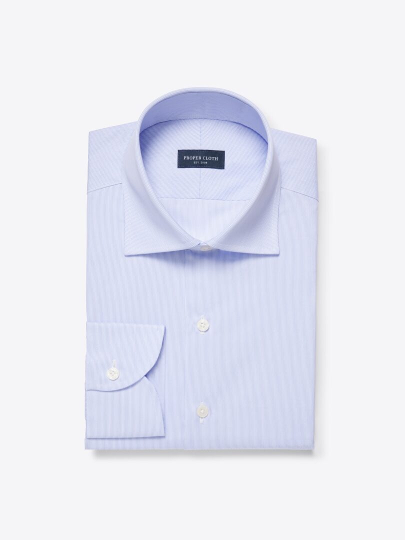 Men’s Thomas Mason Goldline Light Blue Mini Stripe Thumb