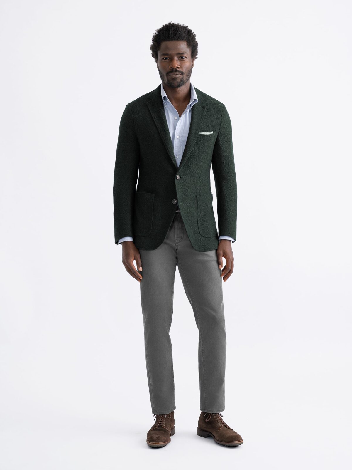 green emerald velvet dress Ash & Erie Elm Green Brushed Button-Down Shirt for Short Men Elm Green / Xs / Slim main image 1