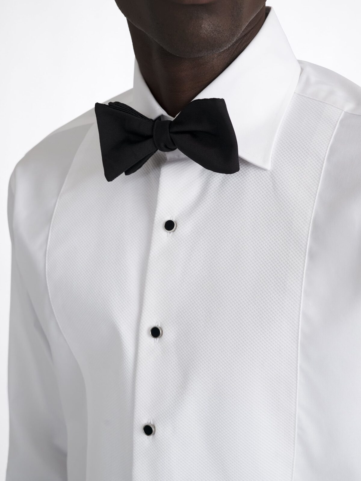【HYKE】CHECKED BIB FRONT SHIRT The Pique Bib Front Tuxedo Shirt in Thomas Mason Wrinkle-Resistant