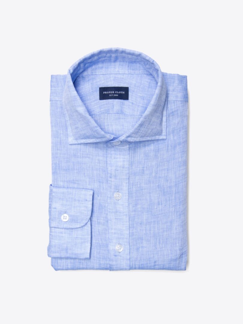 Redondo Sky Blue Linen Men's Dress Shirt 