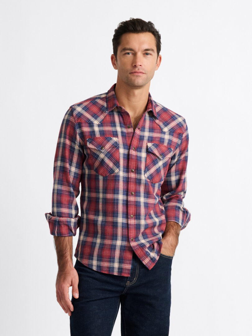 The Jackson Country Plaid Western Shirt Detail