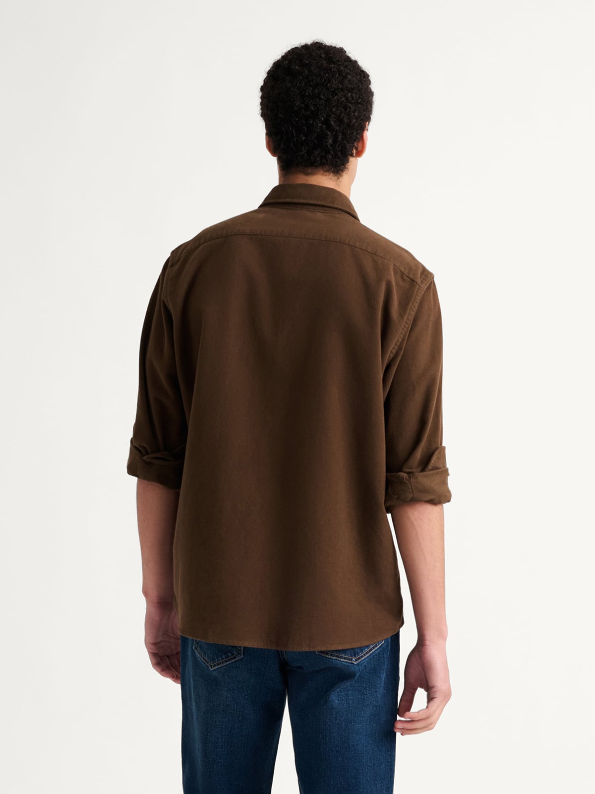 The Stretch Chamois Overshirt in Brown