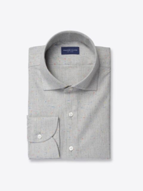 Shop Light Grey Micro Herringbone Donegal Flannel
