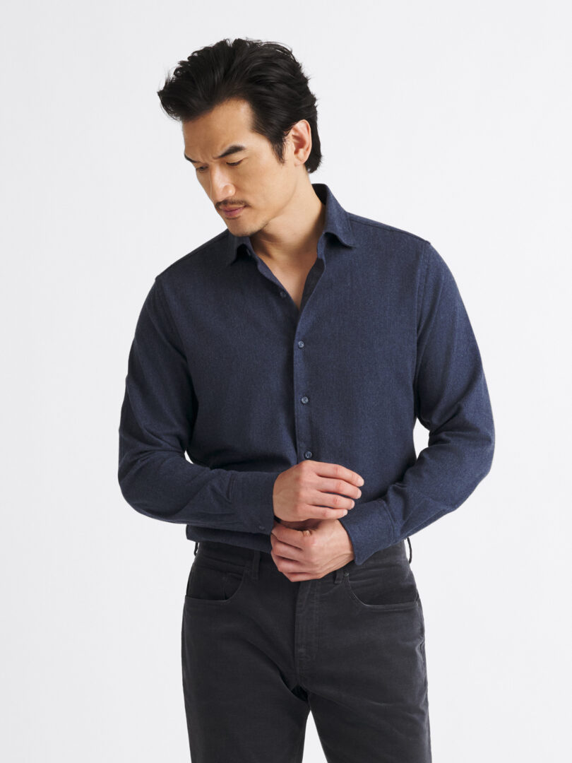 Canclini Slate Melange Twill Beacon Flannel Thumb Detail