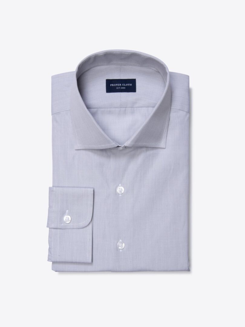 Canclini 120s Grey End on End Men's Dress Shirt 