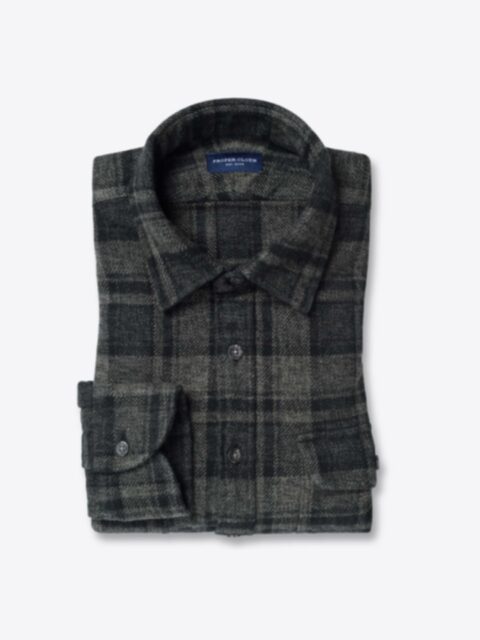 Shop Japanese Charcoal Low Twist Plaid