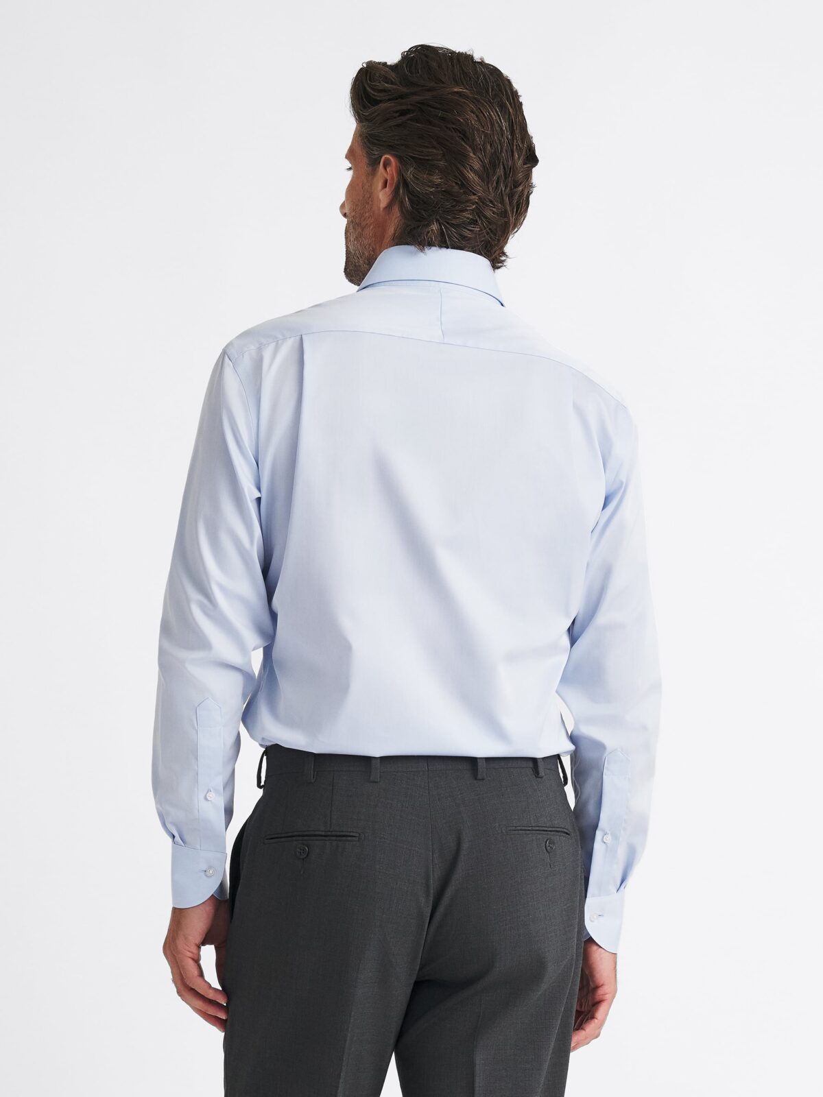 The Thomas Mason 120s Twill Dress Shirt in Light Blue