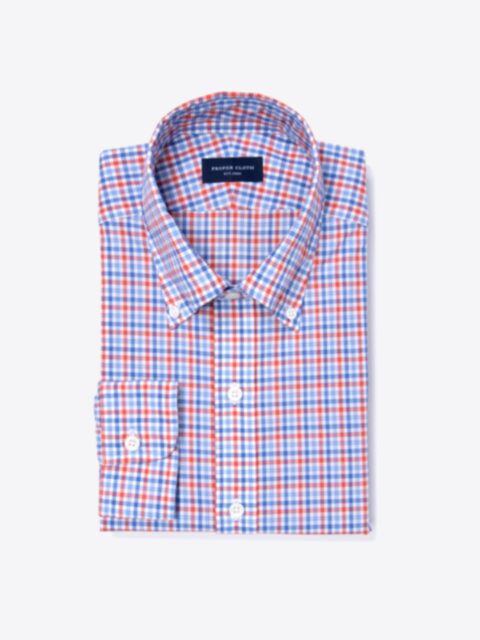 Shop Thomas Mason Orange and Blue Check