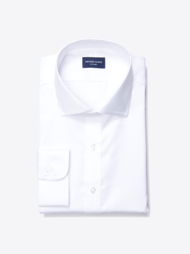 White Extra Wrinkle-Resistant 80s Twill Custom Dress Shirt 