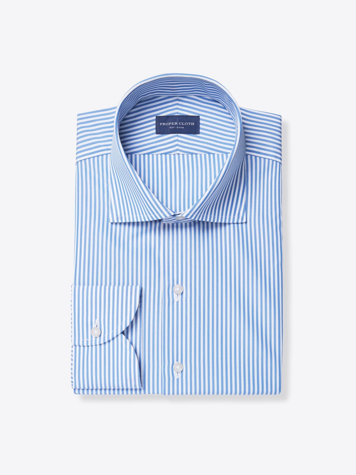 Stanton 120s Royal Blue Bengal Stripe Dress Shirt Shirt by Proper Cloth