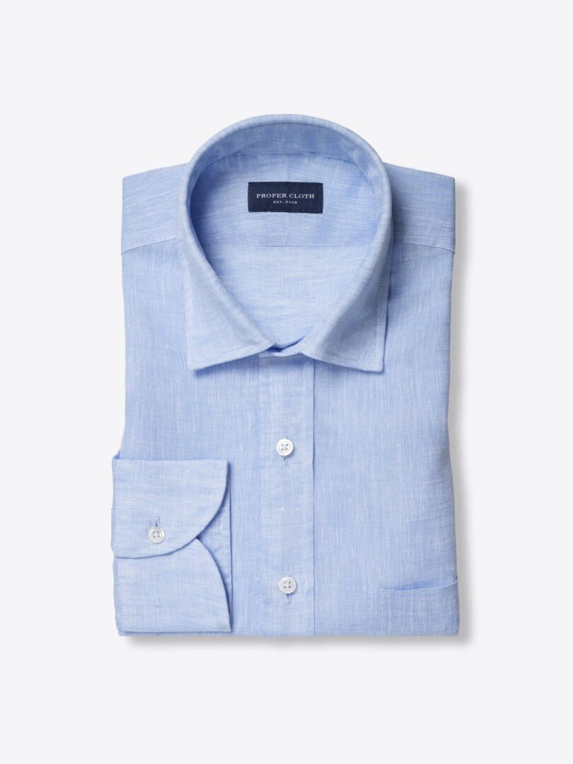Cisco Light Blue Linen Shirts by Proper Cloth