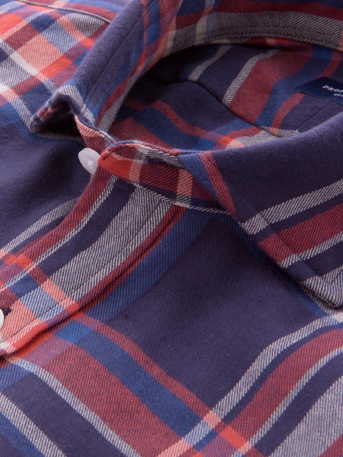 Japanese Vintage Navy and Red Plaid Fitted Dress Shirt Shirt by