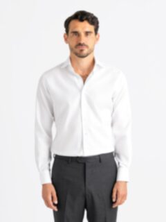 The Royal White Dress Shirt in Micro Jacquard
