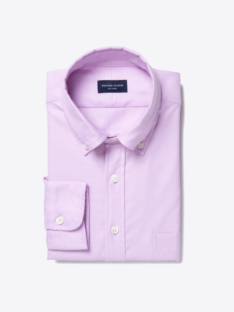 Thomas Mason Lavender Oxford Cloth Custom Dress Shirt 