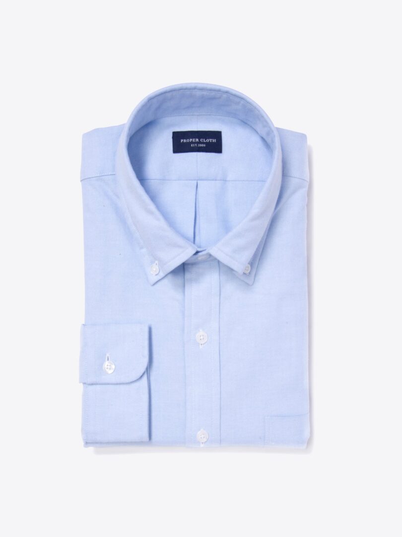 Light Blue Flannel Oxford Dress Shirt 