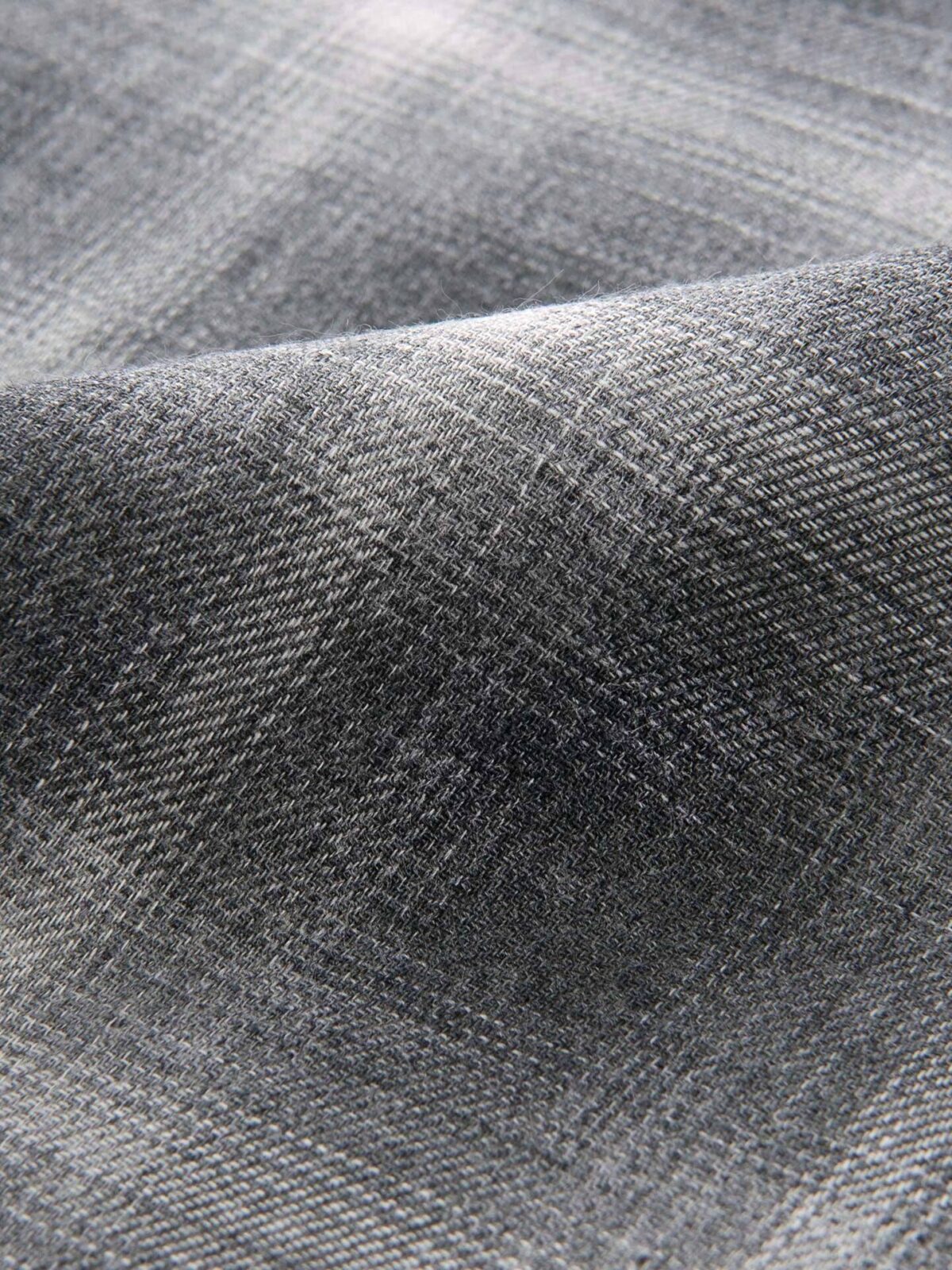Grey Tonal Melange Ombre Plaid Double Cloth Shirt