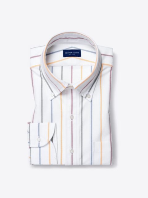 Shop American Pima Vintage Fun Stripe Oxford Cloth