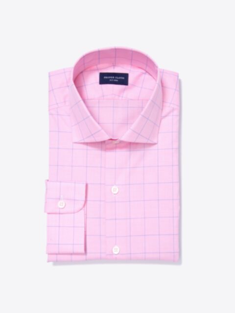 Shop Thomas Mason Pink and Blue Prince of Wales Check
