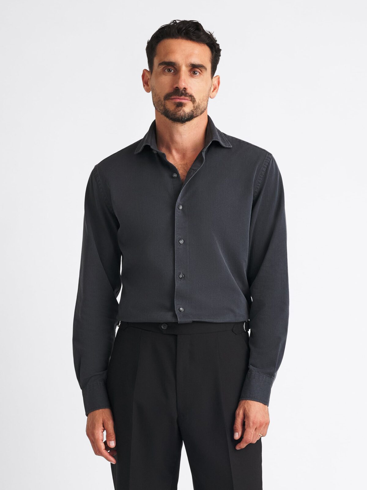 Albiate Washed Black Denim Shirt