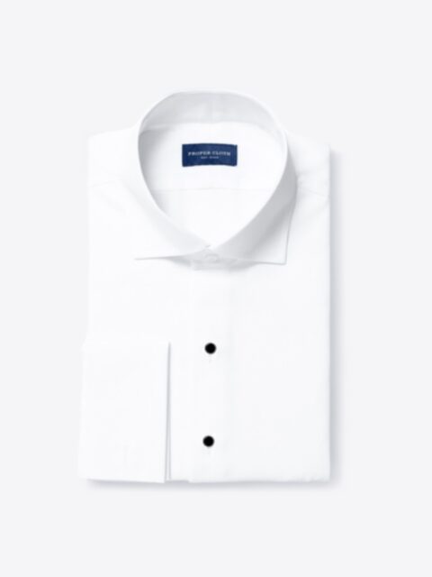 Suggested Item: White Stretch Broadcloth Pique Tuxedo Shirt