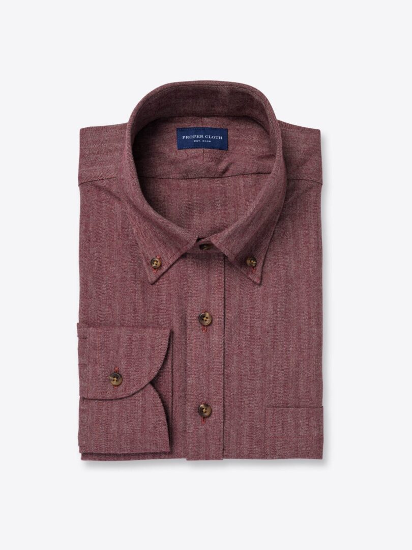Ludlow Berry Melange Brushed Herringbone 