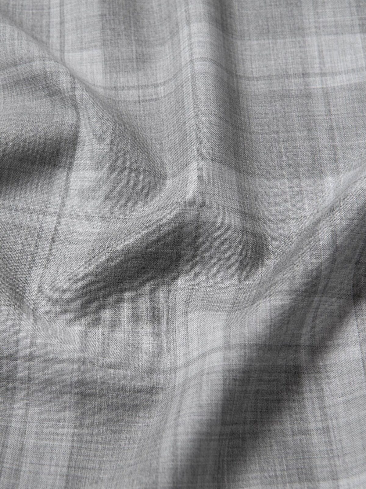 Reda Merino Wool Grey Tonal Plaid Shirts by Proper Cloth