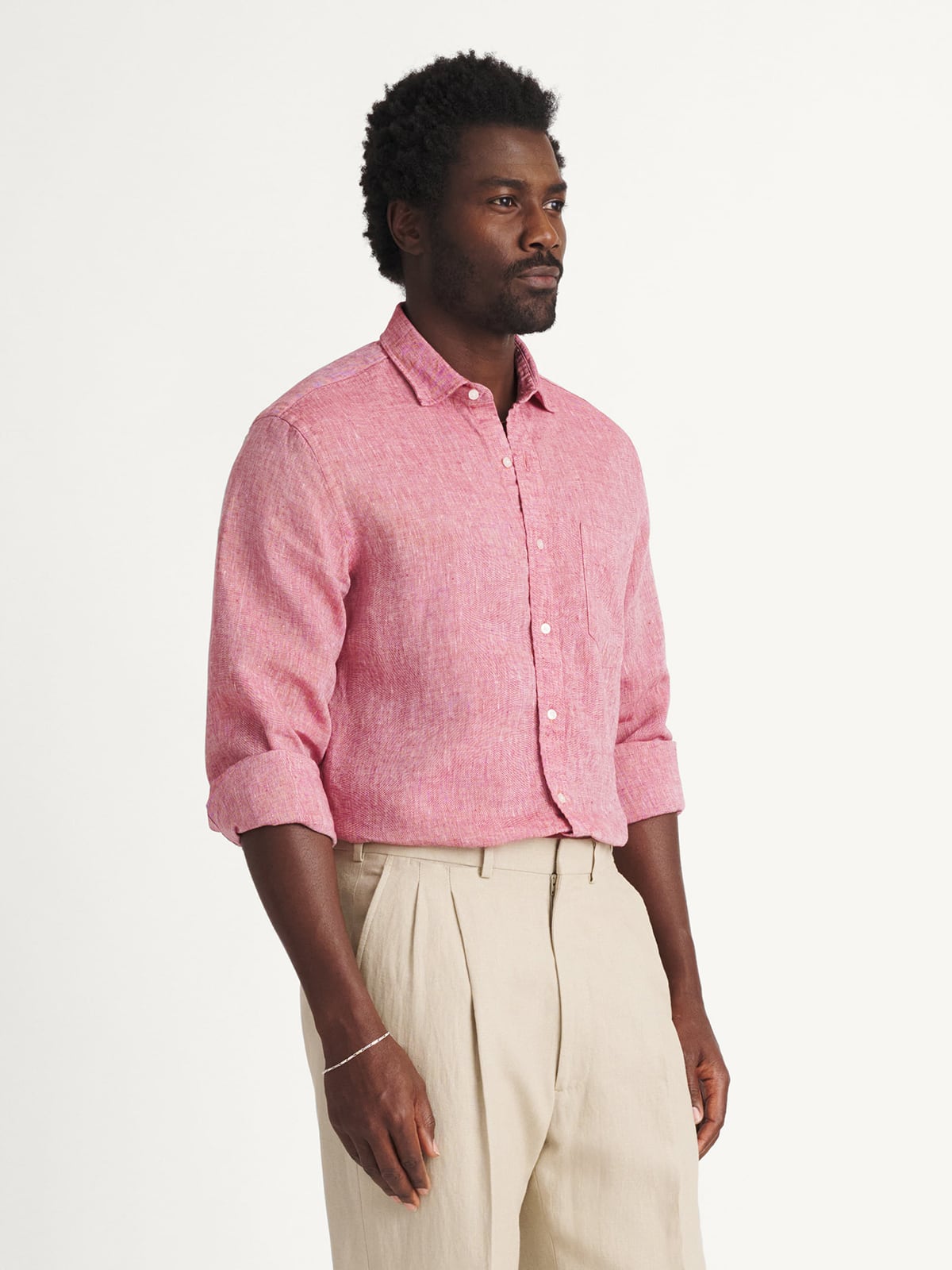 The Washed Linen Shirt in Faded Red display picture 1
