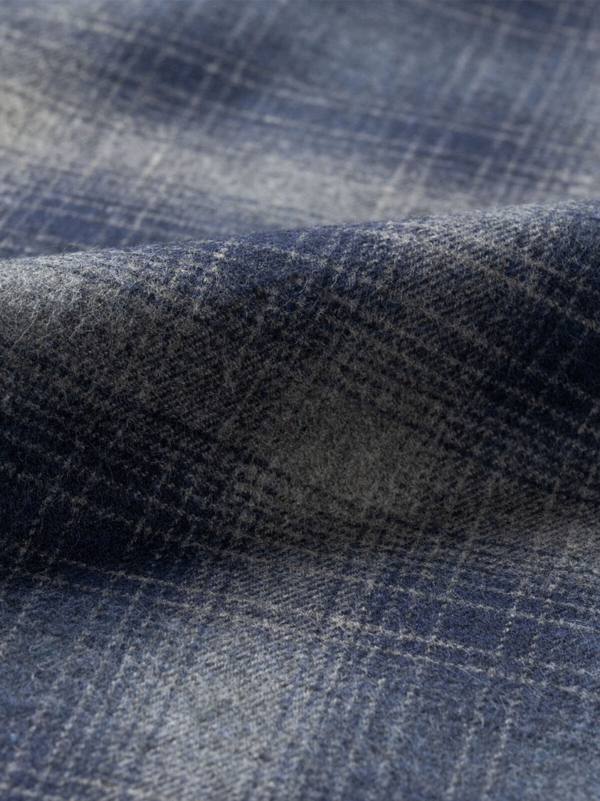 Canclini Navy and Grey Ombre Plaid Beacon Flannel Shirt