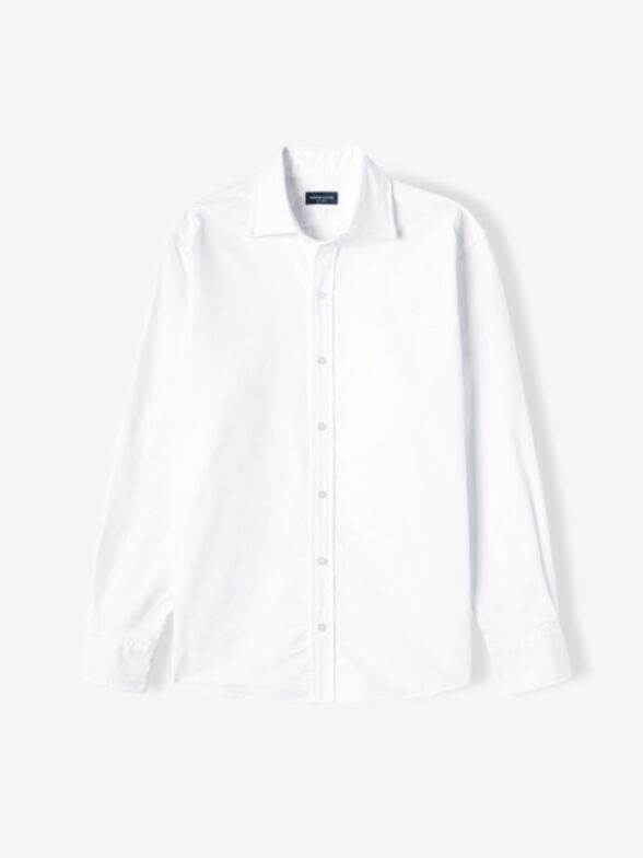 White Oxford Spread Collar Shirt Product Image