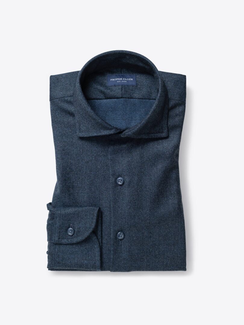 Reda Slate Melange Merino Wool Flannel 