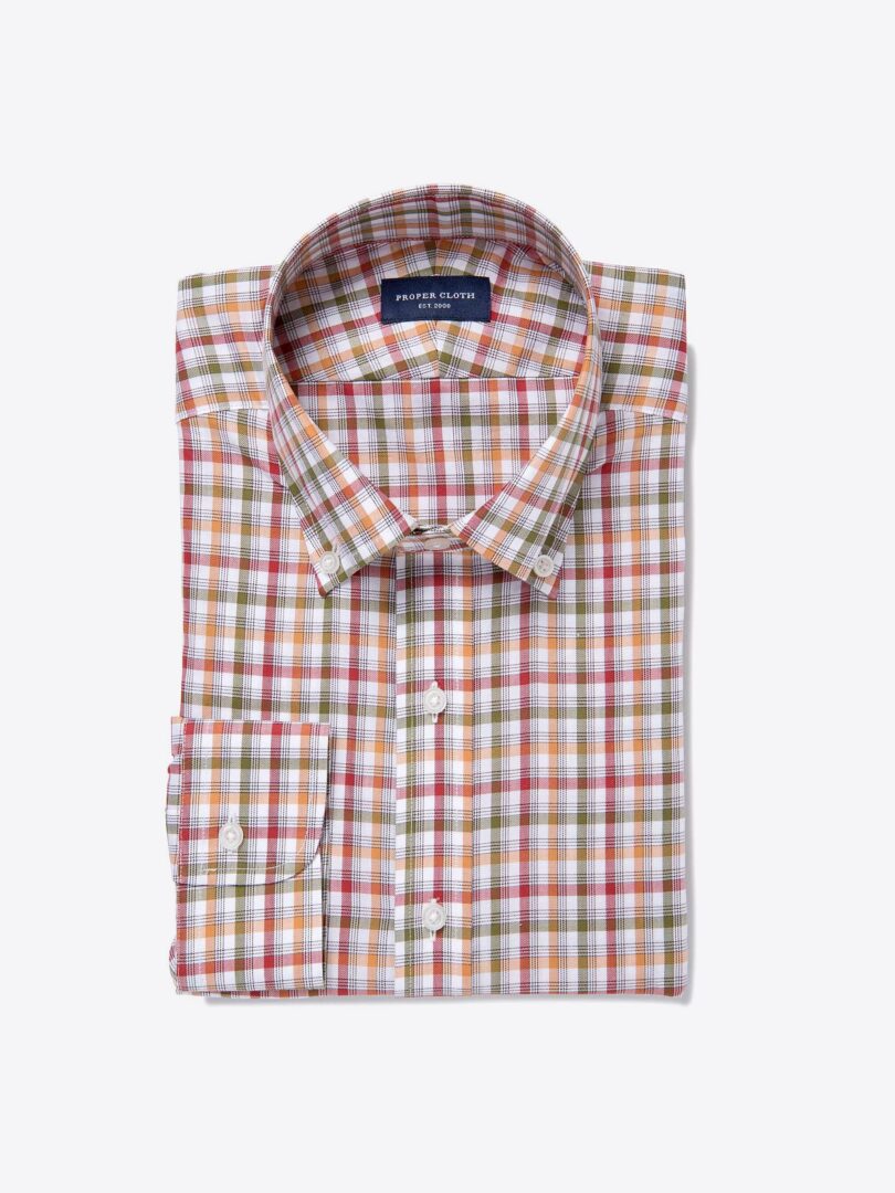 Canclini Autumn Plaid Twill Dress Shirt 