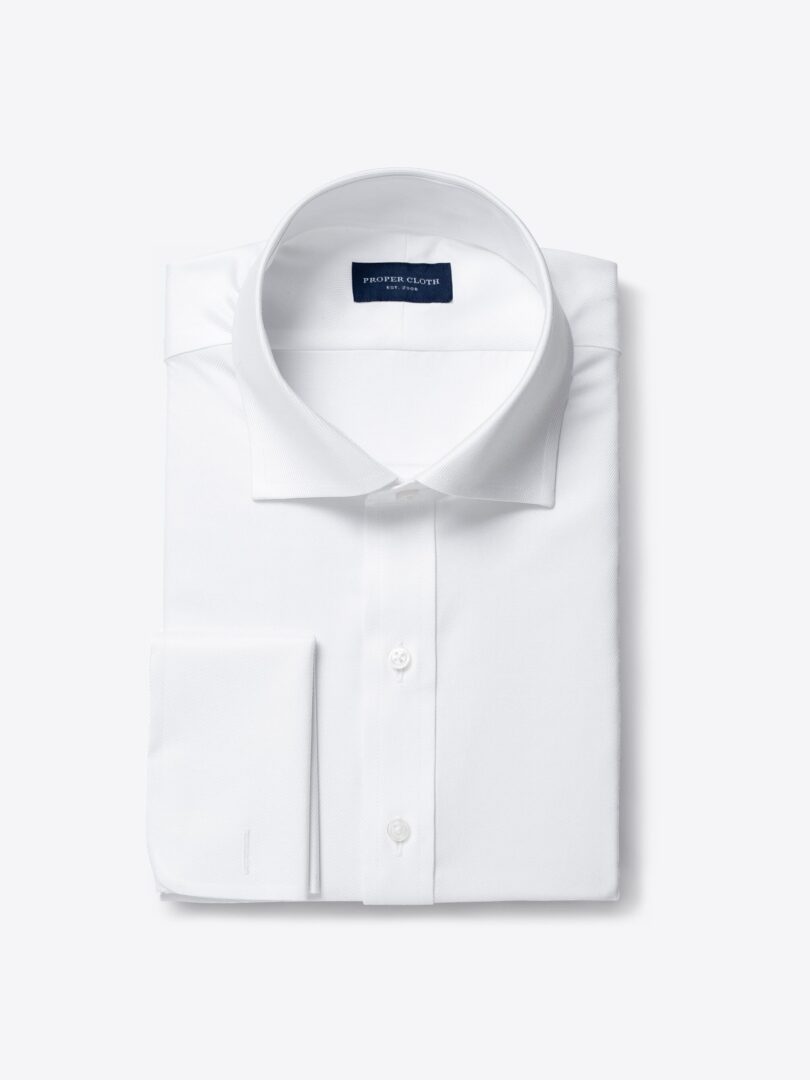 Sutton Wrinkle-Resistant White Imperial Twill Fitted Shirt 