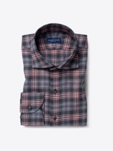 Shop Satoyama Pink and Slate Plaid Flannel