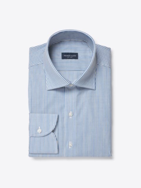 The Thomas Mason Goldline Broadcloth Dress Shirt in Light Blue