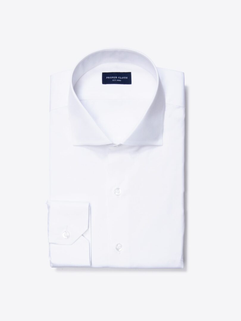 White 80s Broadcloth Dress Shirt 