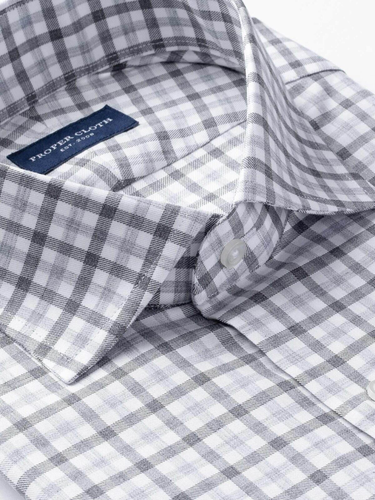 white and grey dress shirt White Shirt with Grey Buttons – John Craig