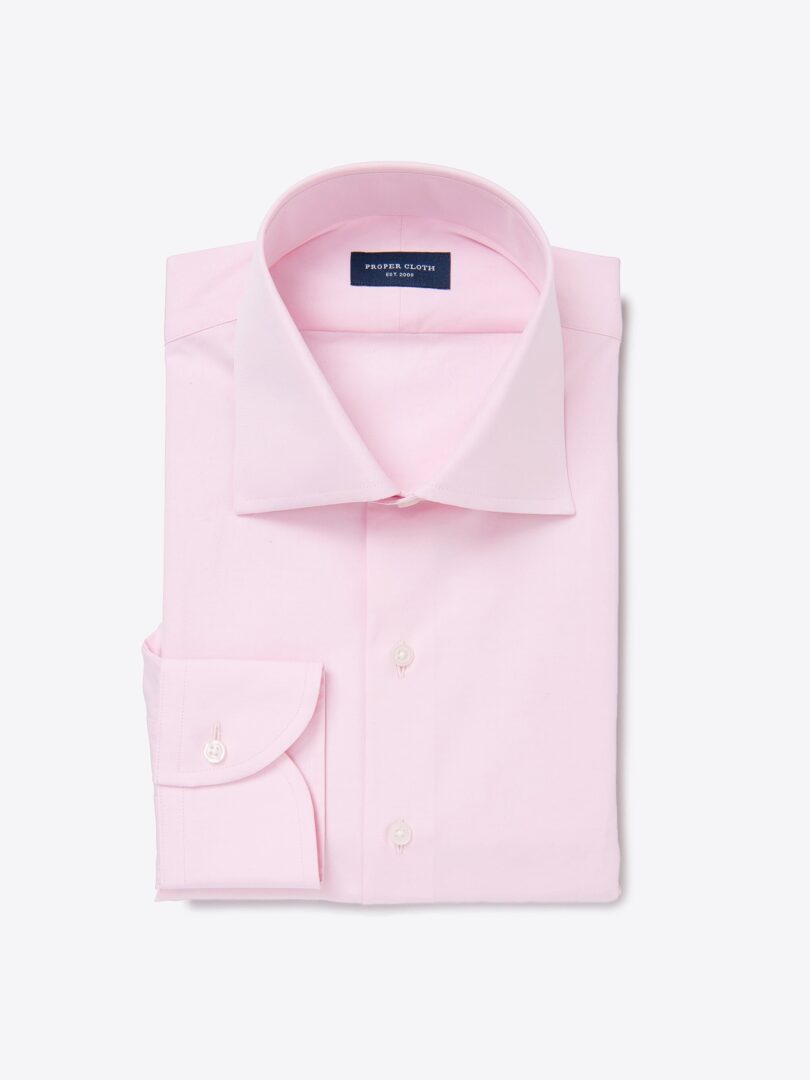 Thomas Mason Pink Luxury Broadcloth Fitted Shirt 