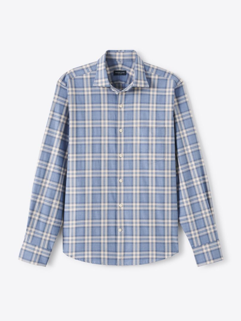 Men’s Malibu Slate Navy and Cream 4 Way Stretch Plaid Twill Thumb