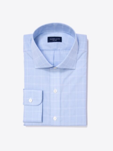 Shop Thomas Mason Light Blue Prince of Wales Check