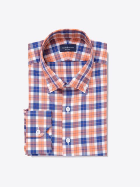 Shop Greenwich Blue and Orange Large Plaid