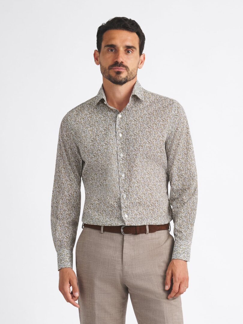 The Poplin Print Dress Shirt Detail