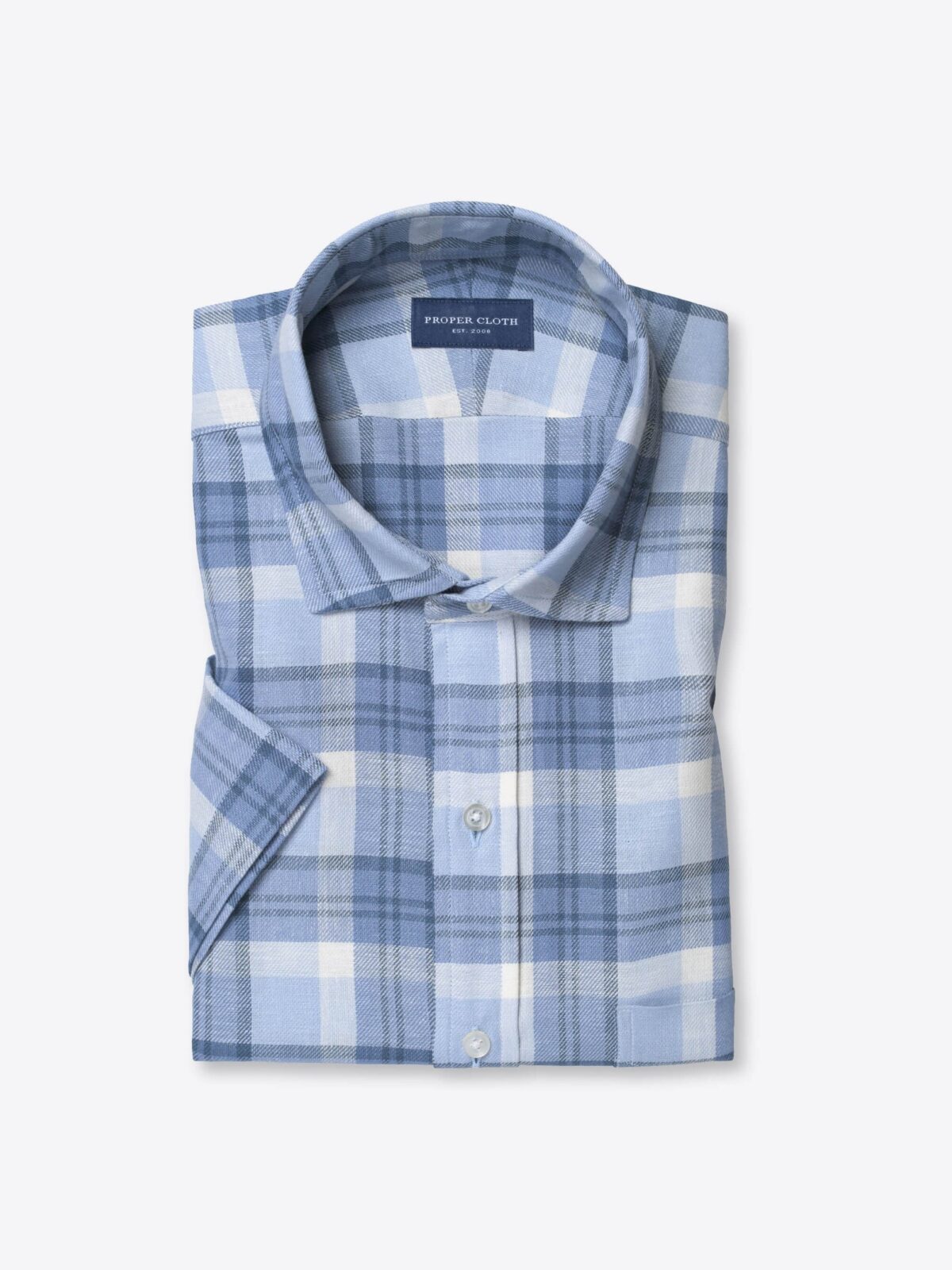 Light Blue Gingham Linen Shirts by Proper Cloth