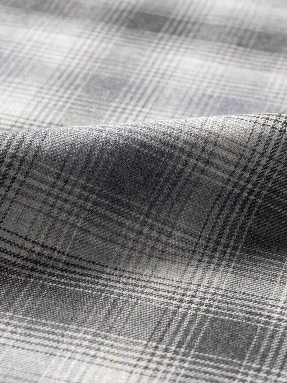 Satoyama Grey Charcoal and Slate Ombre Plaid Flannel Shirt by