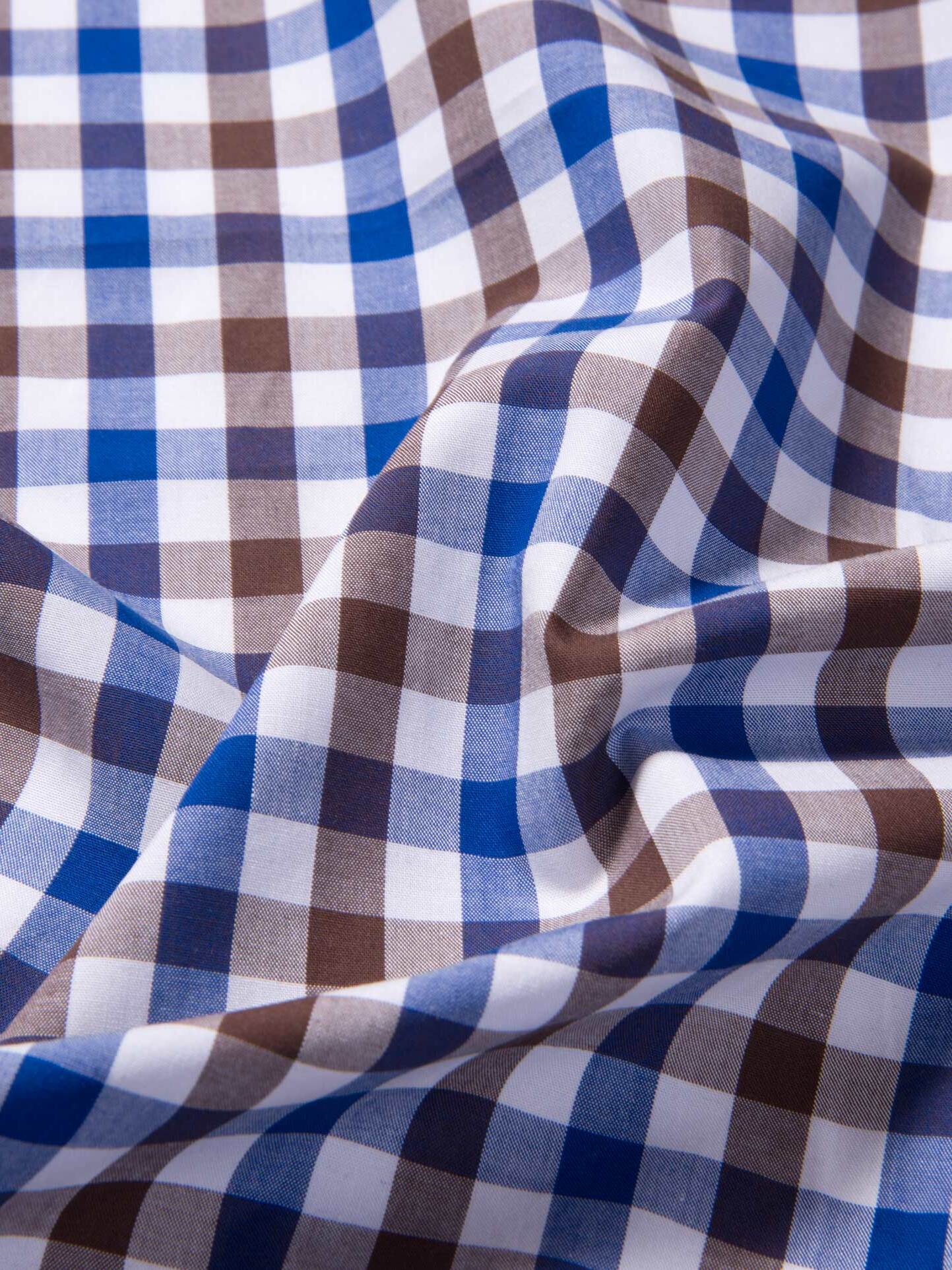 Blue and Brown Large Gingham Shirts by Proper Cloth