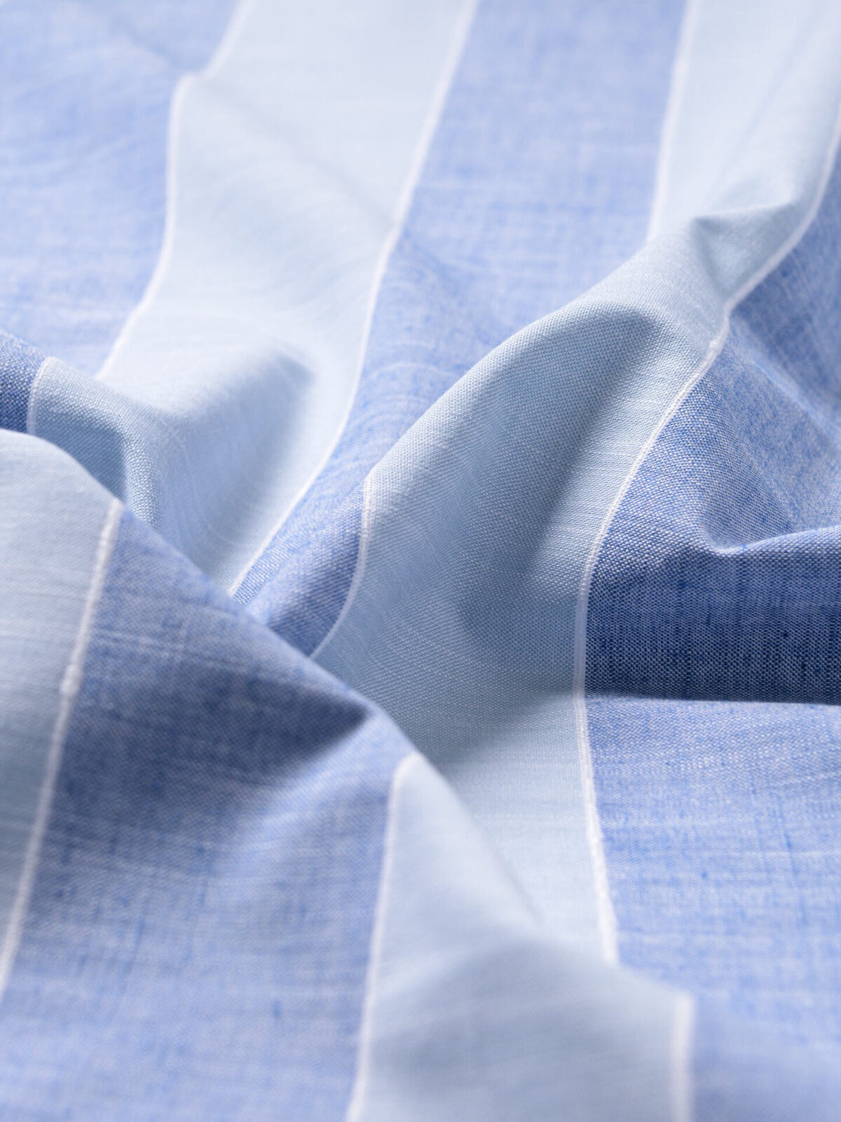 Albini Blue Slub Wide Stripe Shirts by Proper Cloth