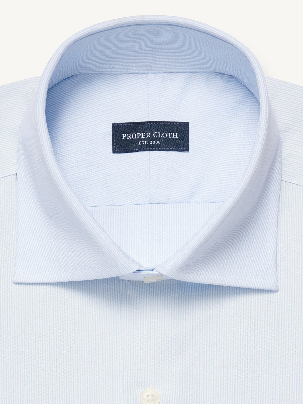 The Thomas Mason Fine Twill Shirt in Light Blue Micro Stripe